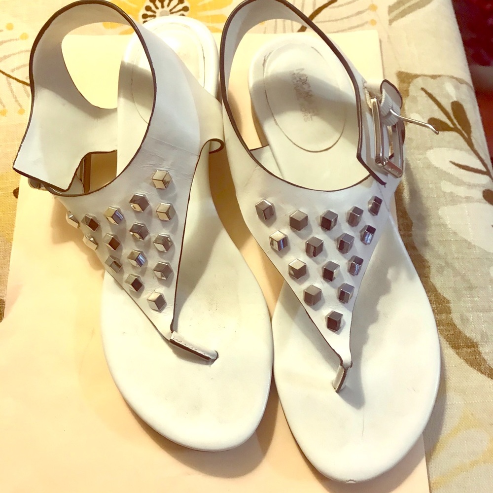 White MK Sandals